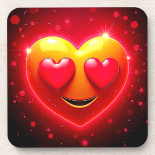 Glowing Heart Eyes Emotion Coaster