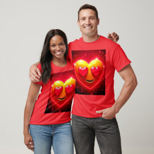 Glowing Heart Eyes Emotion T-Shirt