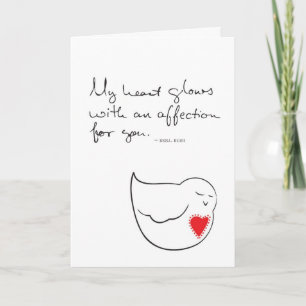 Glowing Heart Lovebird Valentine Holiday Card