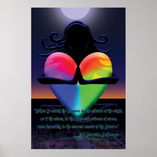 Glowing Heart Namaste pose Poster