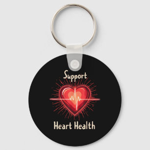 Glowing Heart Support Heart Health Wear Red Day Aw Key Ring