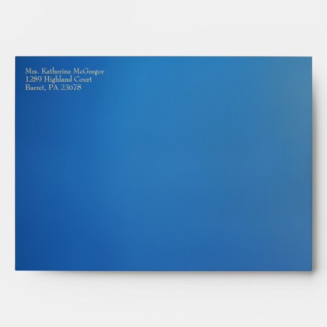 Glowing Hearts Blue Wedding Envelope (Front)