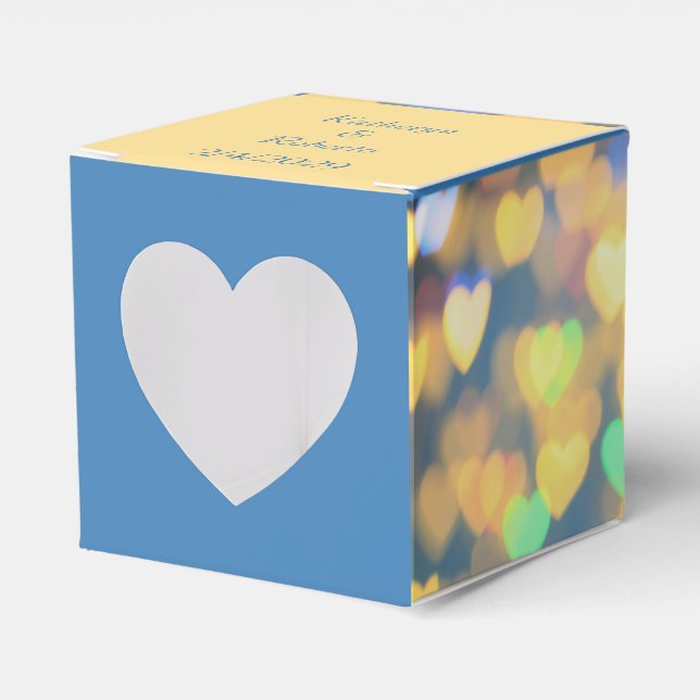 Glowing Hearts Wedding Favour Box (Front Side)