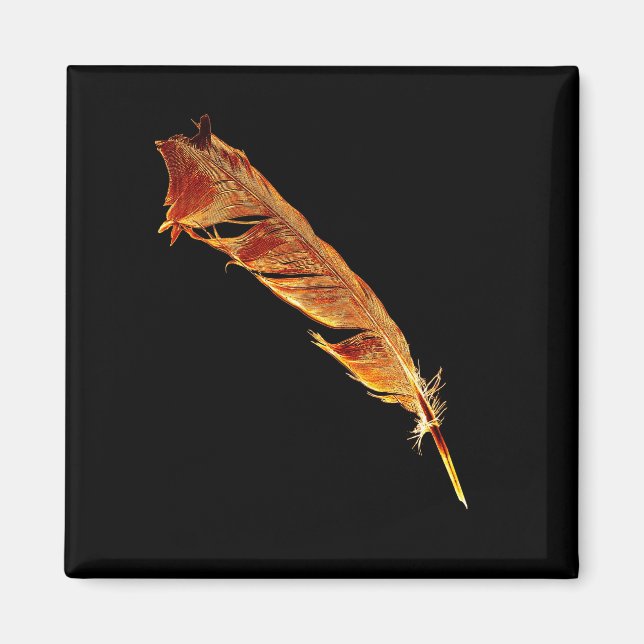 Glowing Hot Raven's Feather Bird-lover Crow design Magnet (Front)