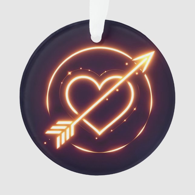 glowing image of a heart with cupid's arrow ornament (Front)