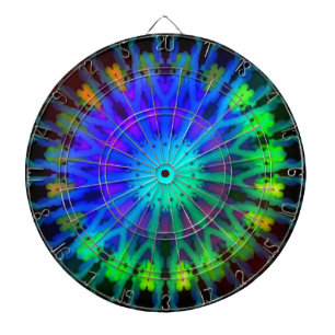 Glowing in the Dark Kaleidoscope art Dartboard