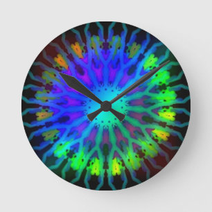 Glowing in the Dark Kaleidoscope art Round Clock