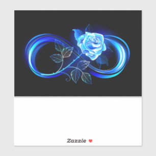 Glowing infinity with blue rose