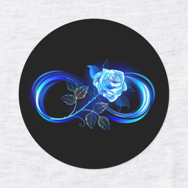 Glowing infinity with blue rose (Design 1)