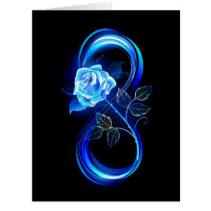 Glowing infinity with blue rose