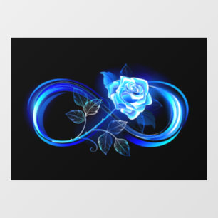 Glowing infinity with blue rose