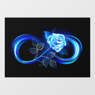 Glowing infinity with blue rose