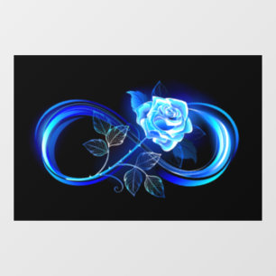Glowing infinity with blue rose