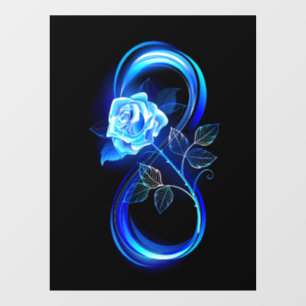 Glowing infinity with blue rose