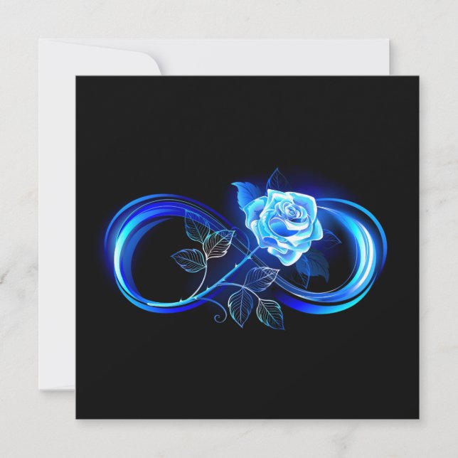 Glowing infinity with blue rose announcement (Front)