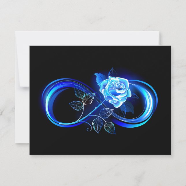 Glowing infinity with blue rose announcement (Front)