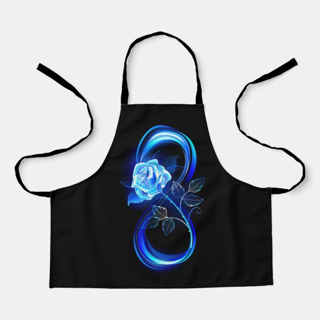 Glowing infinity with blue rose apron (Front)