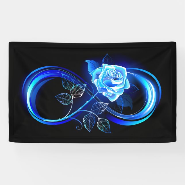 Glowing infinity with blue rose banner (Horizontal)