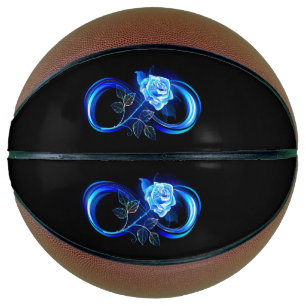 Glowing infinity with blue rose basketball