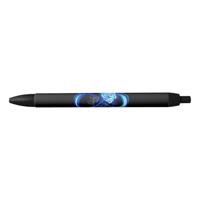 Glowing infinity with blue rose black ink pen (Front)