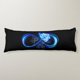 Glowing infinity with blue rose body cushion