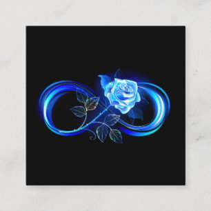 Glowing infinity with blue rose calling card