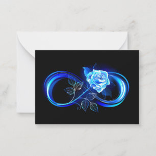 Glowing infinity with blue rose card