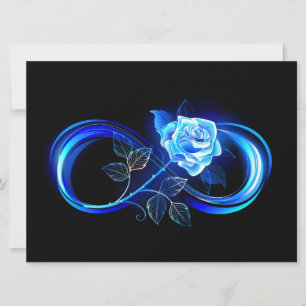 Glowing infinity with blue rose card