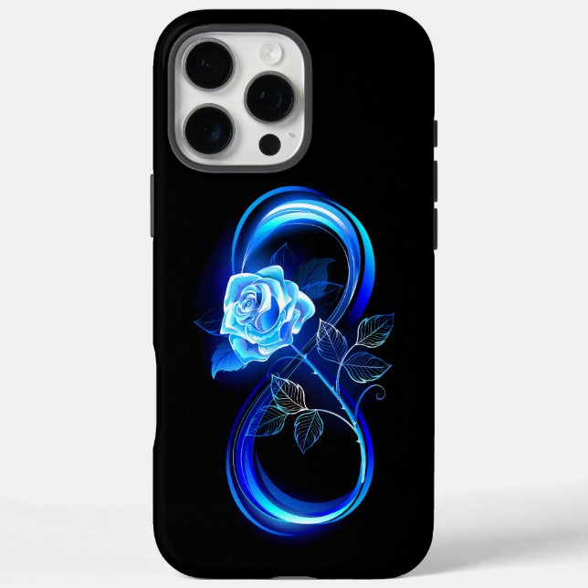 Glowing infinity with blue rose Case-Mate iPhone case (Back)