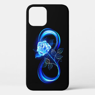 Glowing infinity with blue rose iPhone 12 pro case