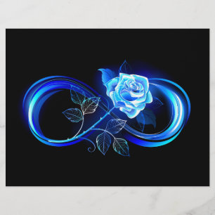 Glowing infinity with blue rose custom letterhead