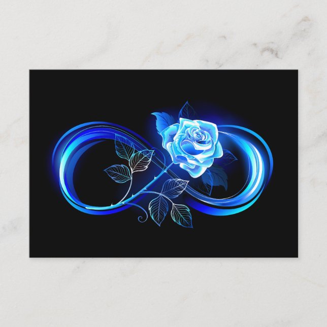 Glowing infinity with blue rose enclosure card (Front)