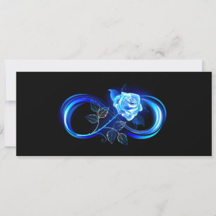 Glowing infinity with blue rose holiday card