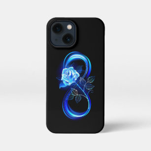 Glowing infinity with blue rose iPhone 13 mini case