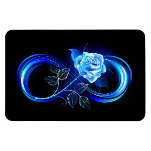 Glowing infinity with blue rose magnet