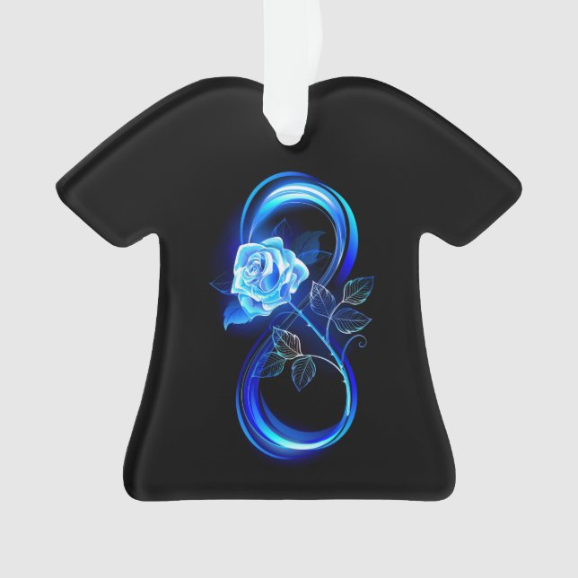 Glowing infinity with blue rose ornament (Front)