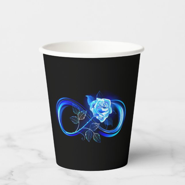 Glowing infinity with blue rose paper cups (Front)