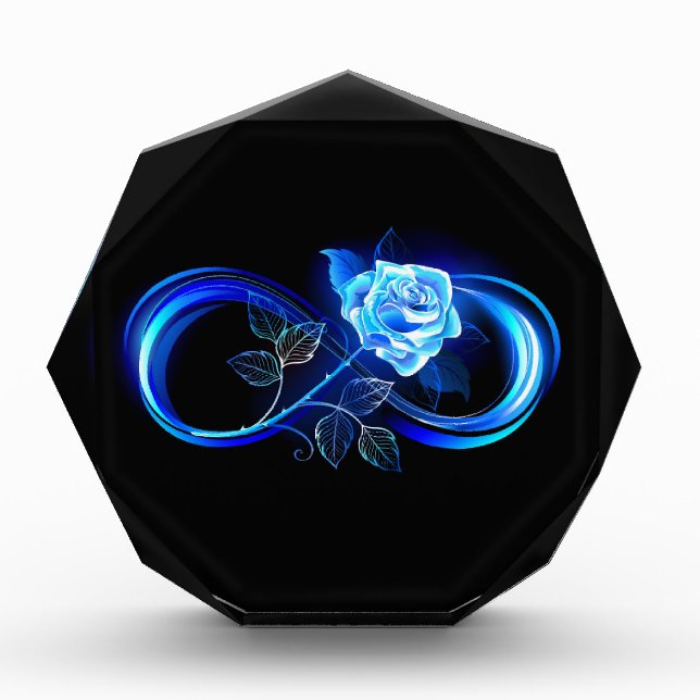 Glowing infinity with blue rose photo block (Front)