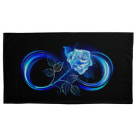 Glowing infinity with blue rose