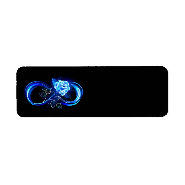 Glowing infinity with blue rose return address label (Front)