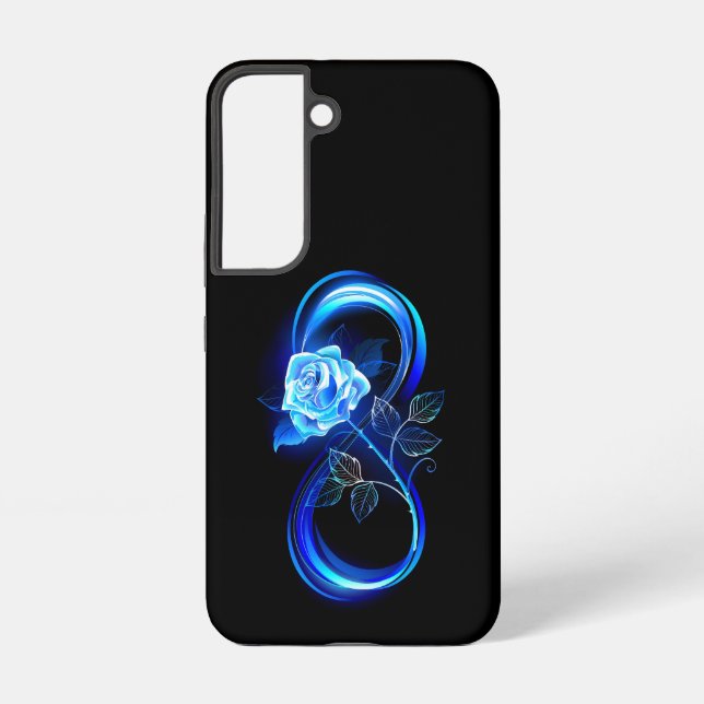 Glowing infinity with blue rose samsung galaxy s22 case (Back)