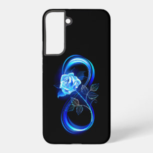Glowing infinity with blue rose samsung galaxy case
