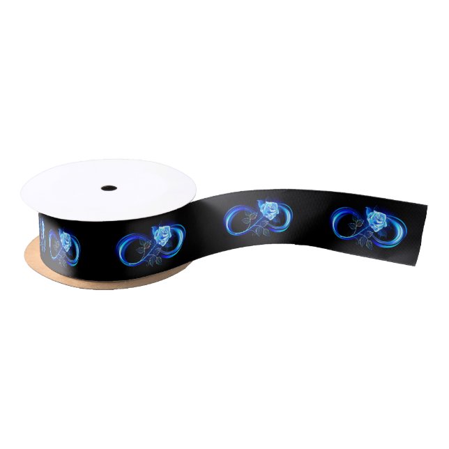 Glowing infinity with blue rose satin ribbon (Spool)