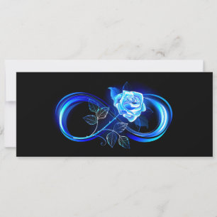 Glowing infinity with blue rose save the date