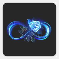 Glowing infinity with blue rose