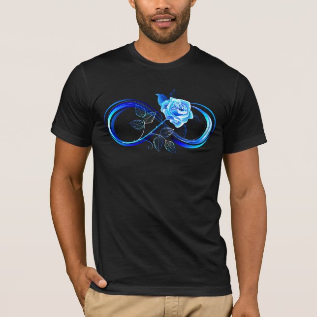 Glowing infinity with blue rose T-Shirt (Front)