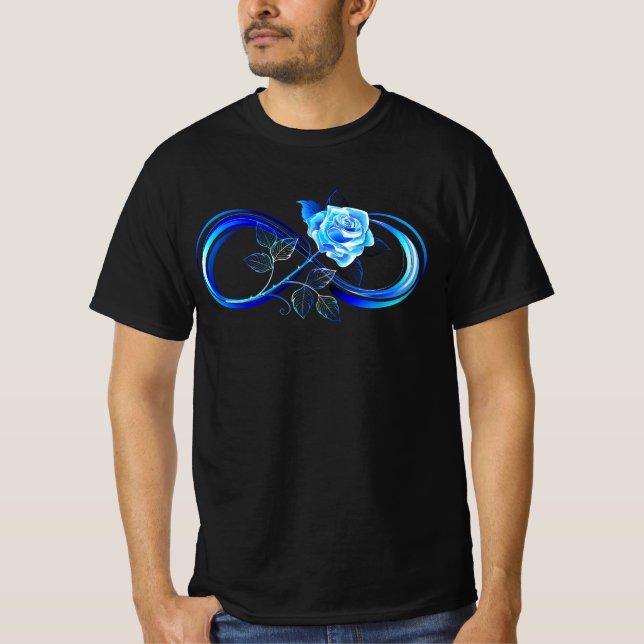 Glowing infinity with blue rose T-Shirt (Front)