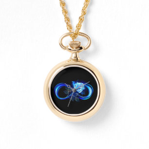 Glowing infinity with blue rose watch