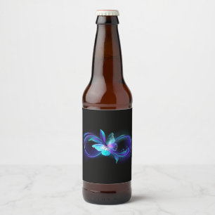 Glowing Infinity with Magic Butterfly Beer Bottle Label