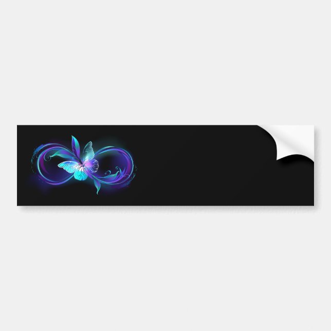 Glowing Infinity with Magic Butterfly Bumper Sticker (Front)